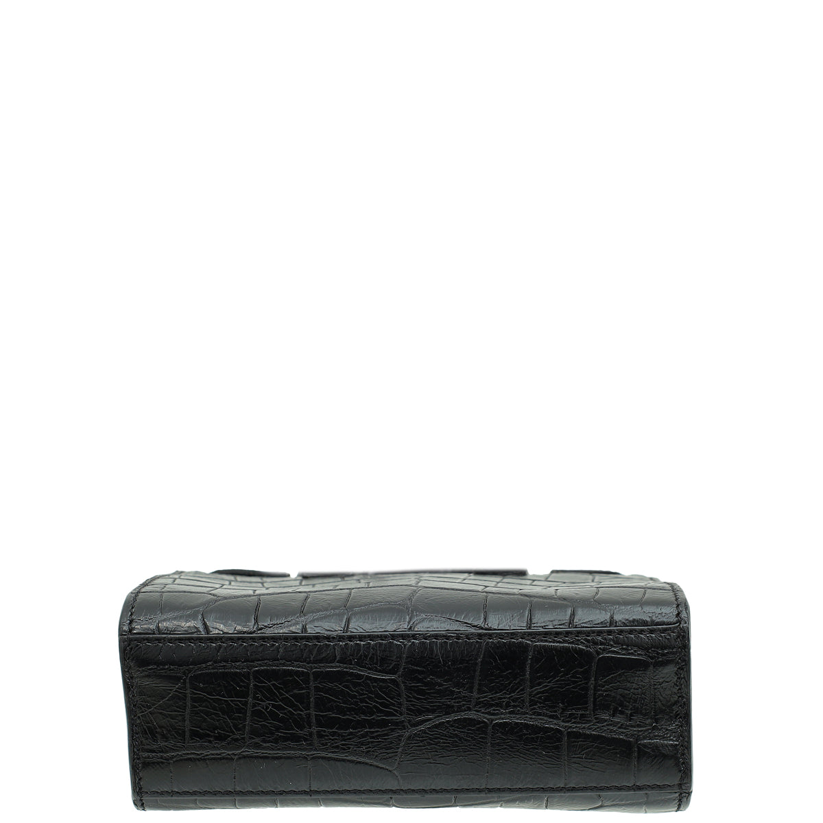 YSL Black Croco Embossed Toy Sac De Jour Bag