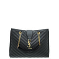 YSL Black Monogram Shopping Tote Large Bag