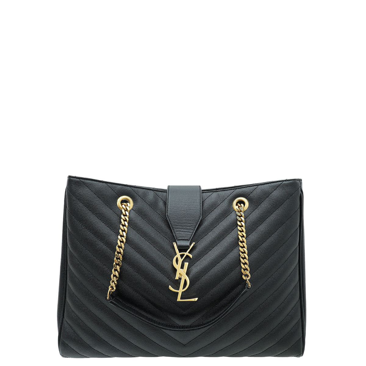 YSL Black Monogram Shopping Tote Large Bag