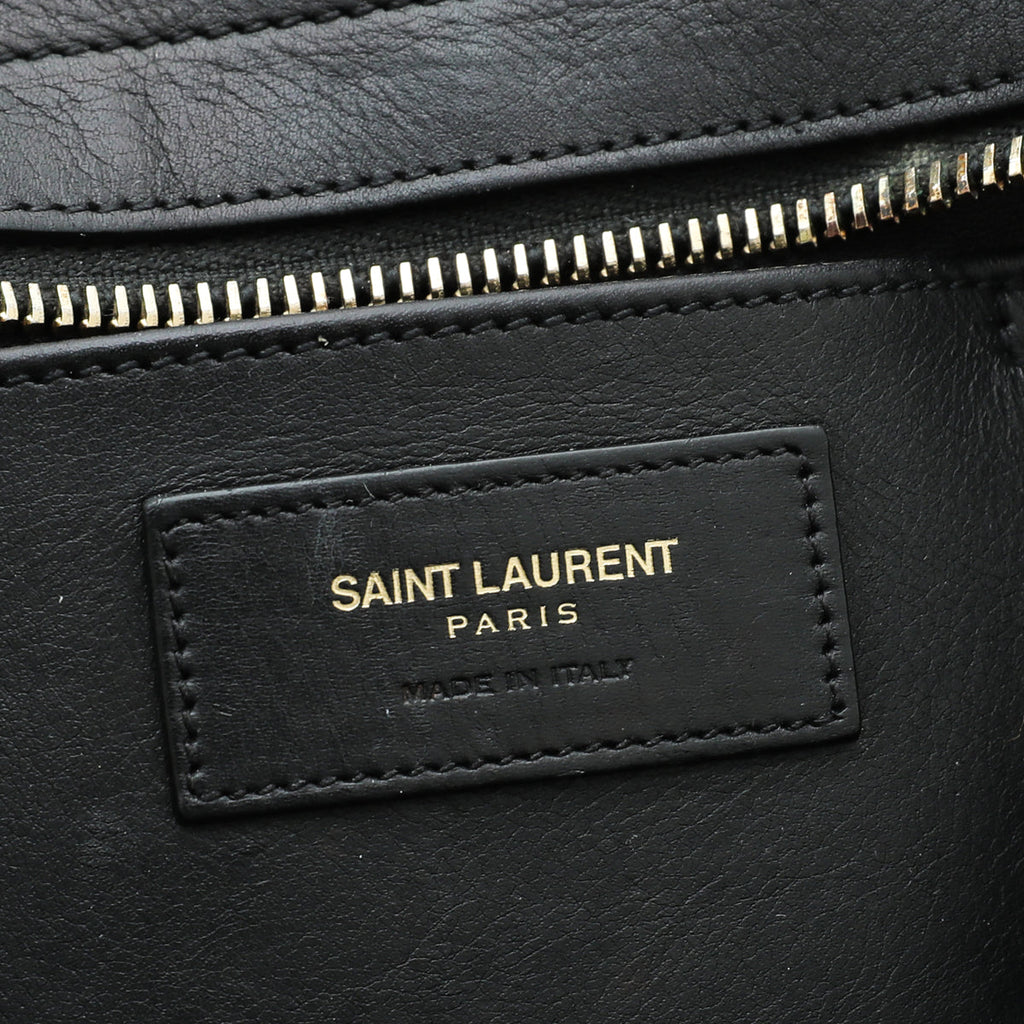 YSL Black Classic Y Cabas Small Tote Bag