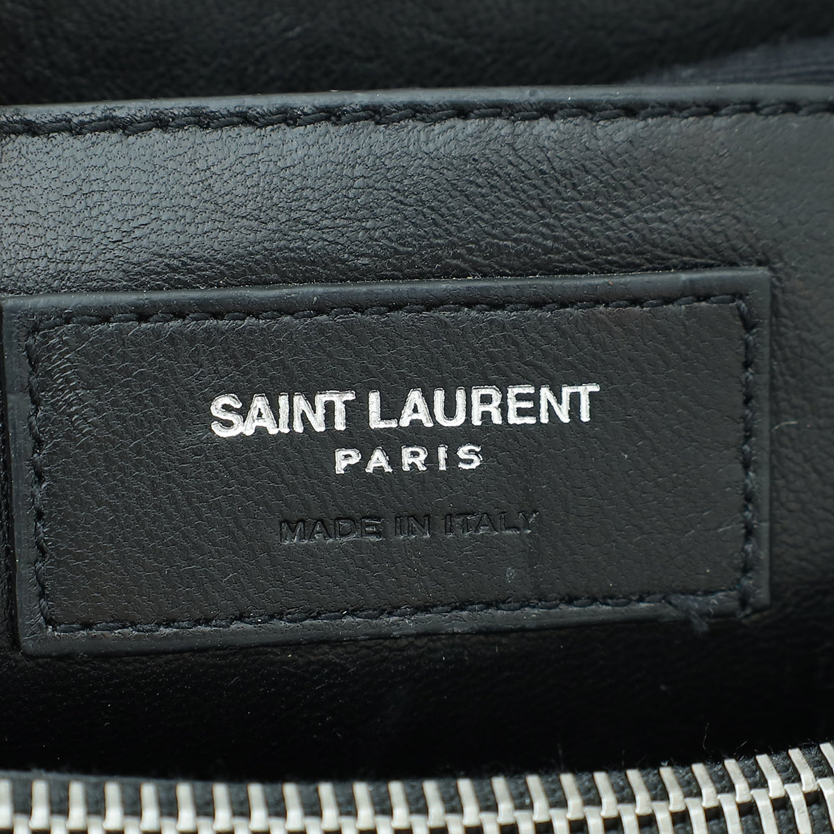 YSL Black Monogram Chevron Large College Bag