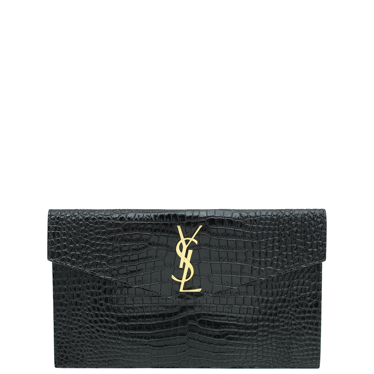 YSL Croco Embossed Uptown Pouch