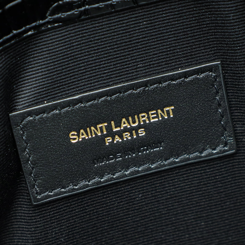 YSL Croco Embossed Uptown Pouch