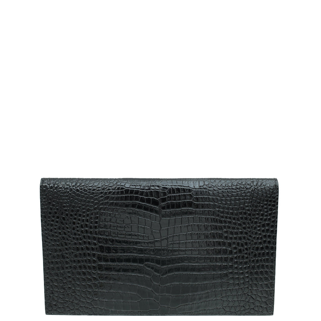 YSL Croco Embossed Uptown Pouch