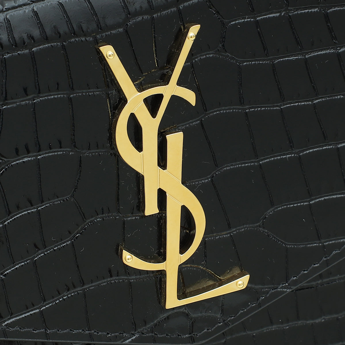 YSL Croco Embossed Uptown Pouch
