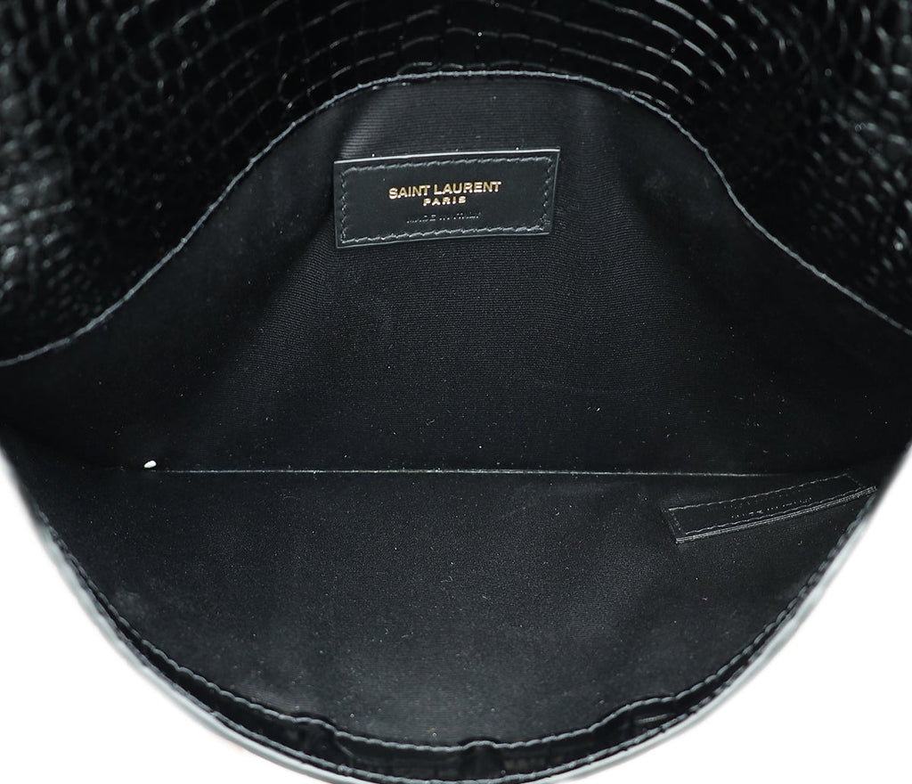 YSL Croco Embossed Uptown Pouch