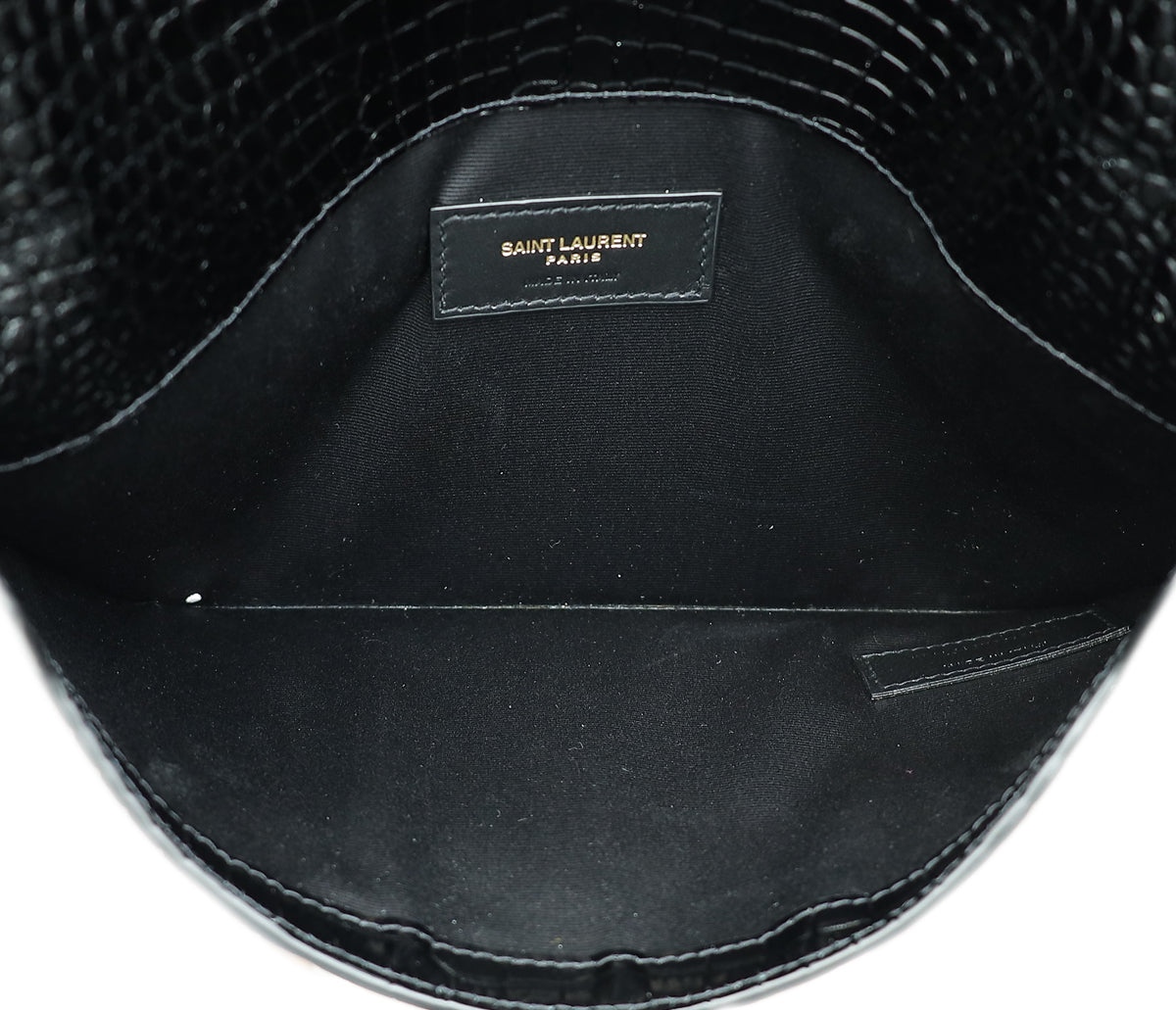 YSL Croco Embossed Uptown Pouch