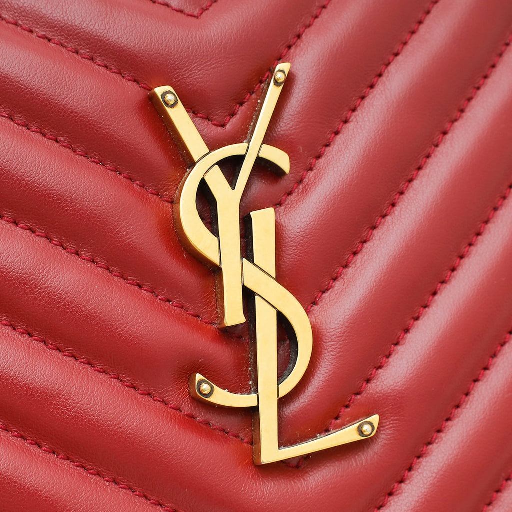 YSL Red Monogram Lou Tassel Camera Bag