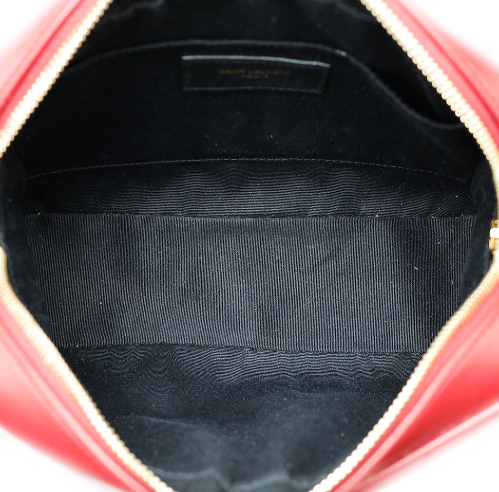 YSL Red Monogram Lou Tassel Camera Bag