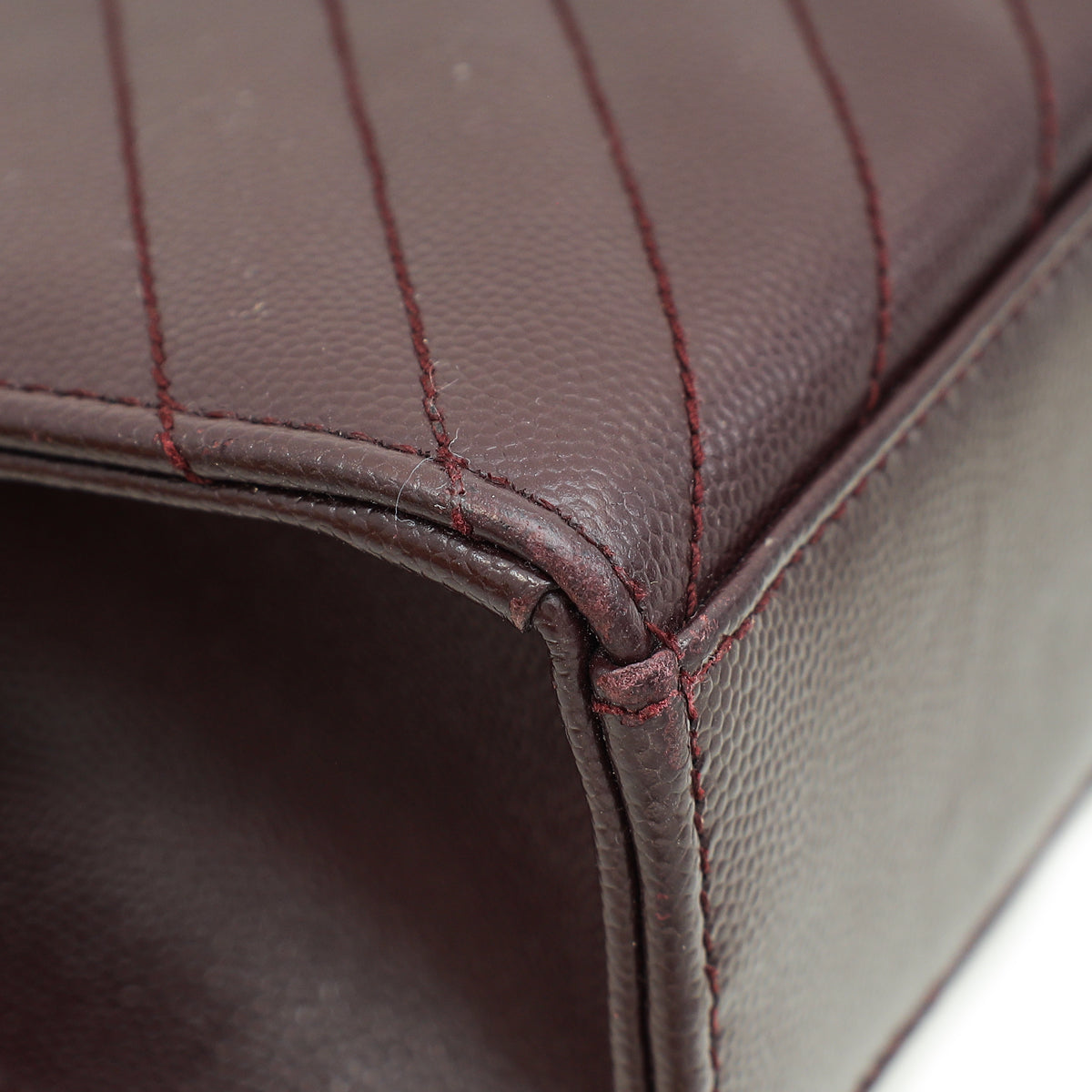 YSL Burgundy Monogram Chevron Envelope Large Satchel Bag