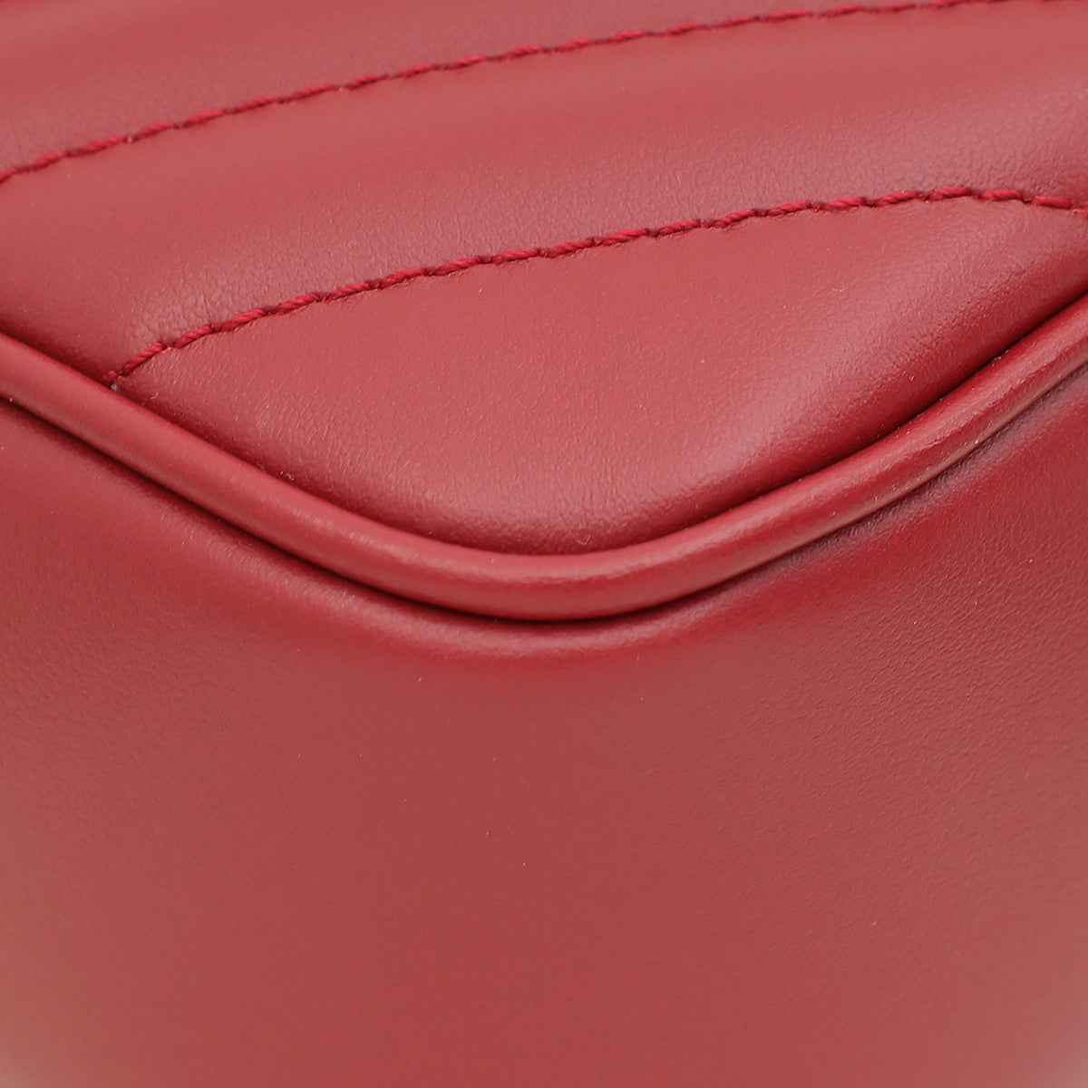 YSL Dark Red Monogram Quilted Lou Camera Bag