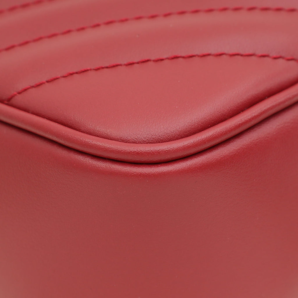 YSL Dark Red Monogram Quilted Lou Camera Bag
