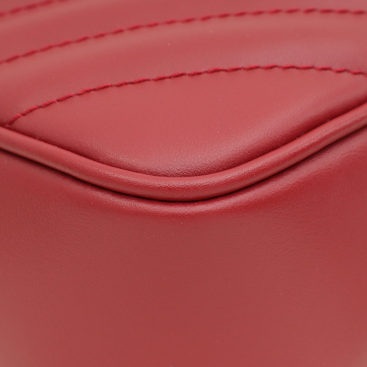 YSL Dark Red Monogram Quilted Lou Camera Bag
