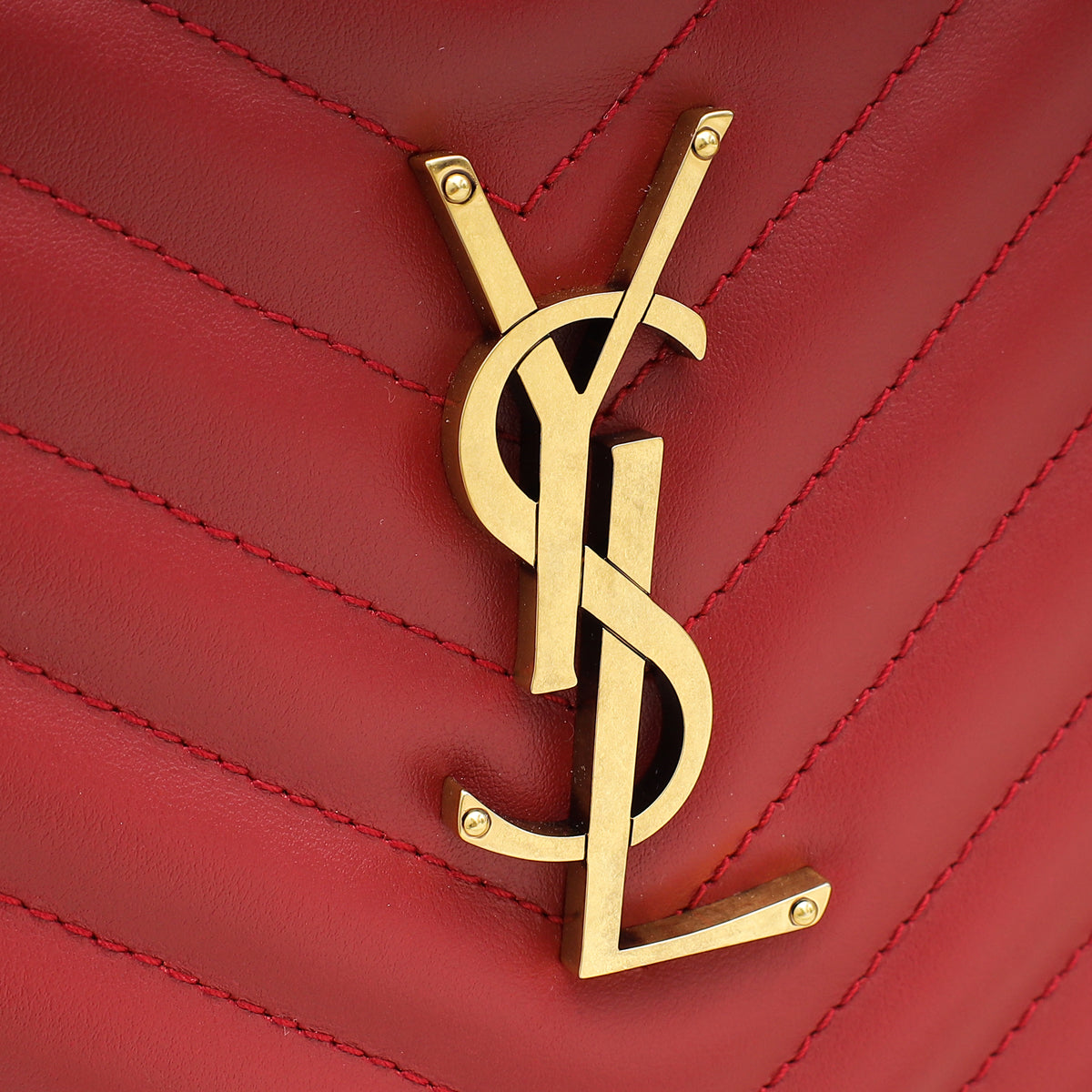 YSL Dark Red Monogram Quilted Lou Camera Bag