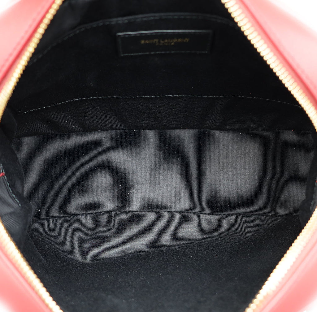 YSL Dark Red Monogram Quilted Lou Camera Bag