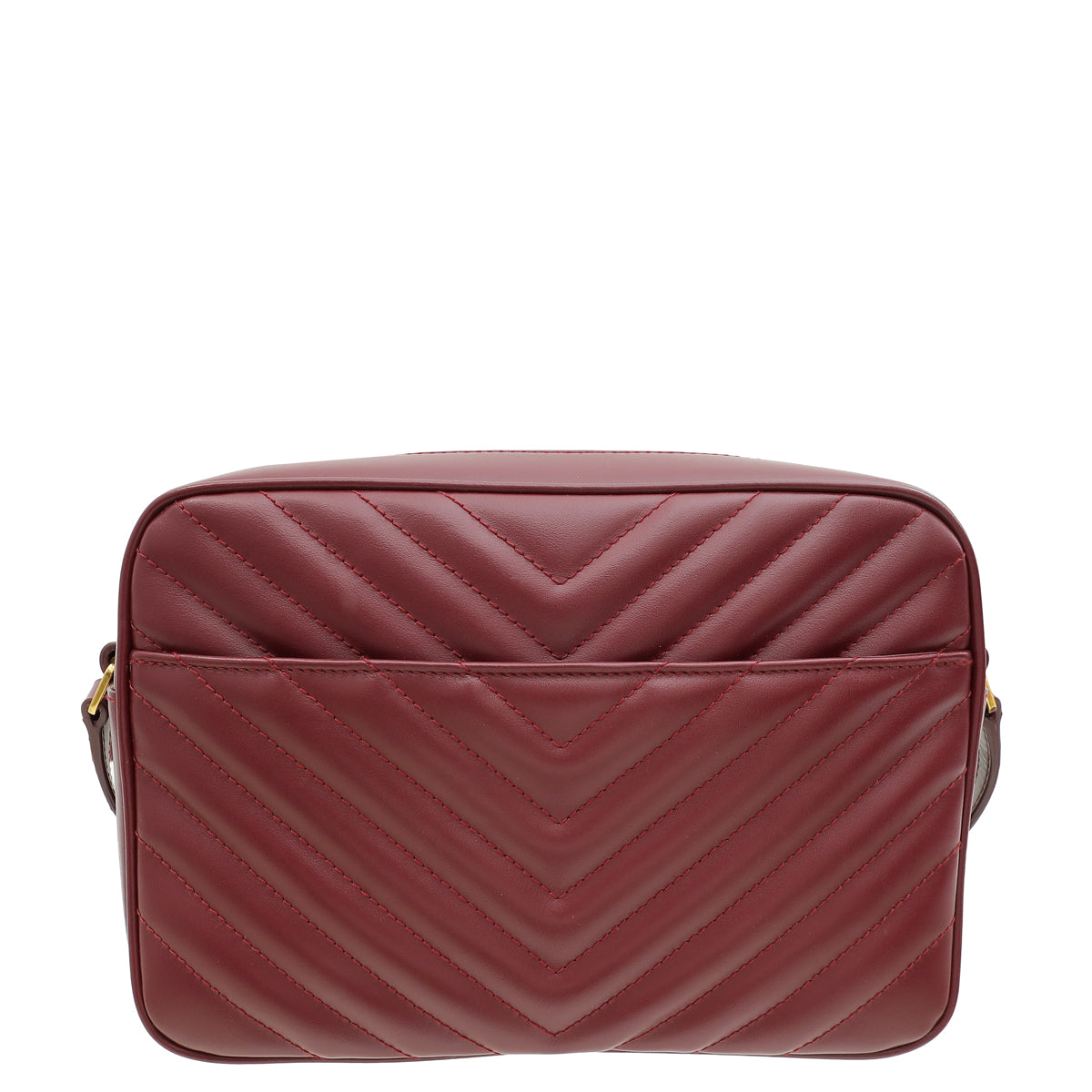 YSL Burgundy Monogram Quilted Lou Camera Bag