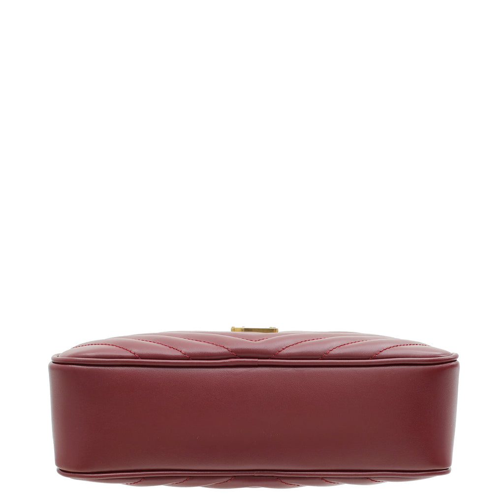 YSL Burgundy Monogram Quilted Lou Camera Bag