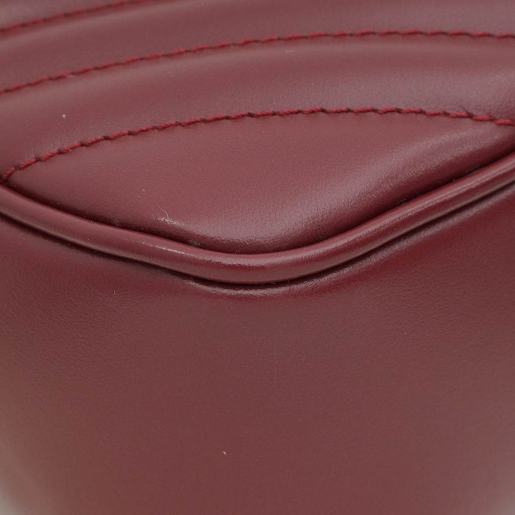 YSL Burgundy Monogram Quilted Lou Camera Bag
