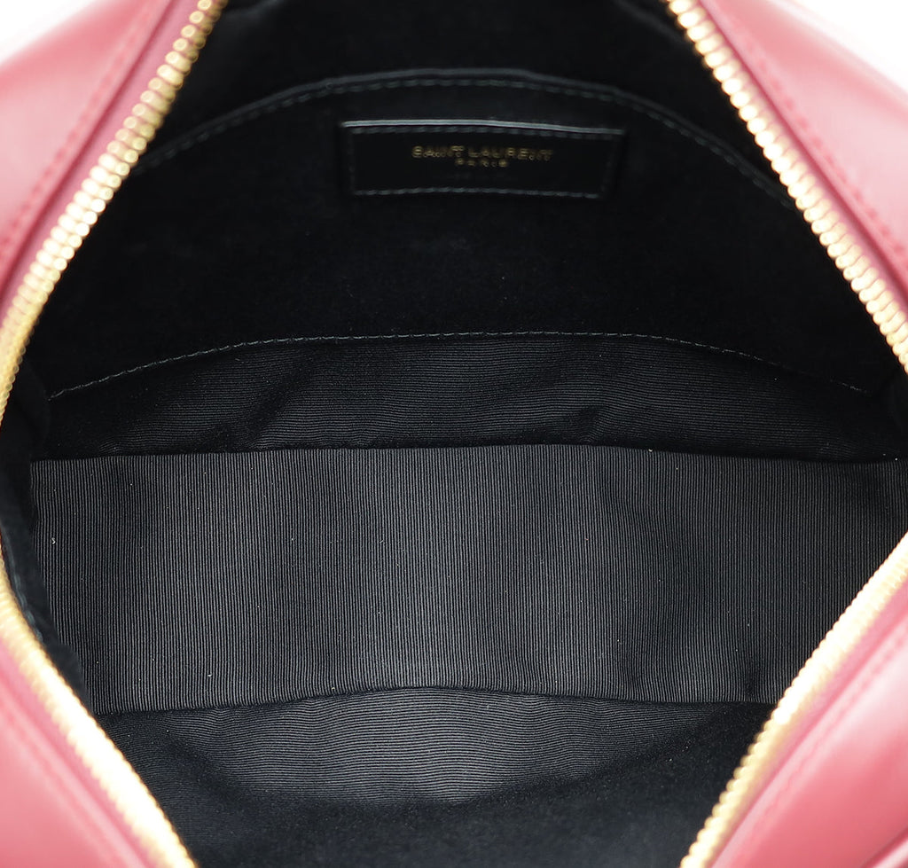 YSL Burgundy Monogram Quilted Lou Camera Bag