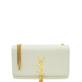 YSL Vintage Blanc Monogram Kate Tassel Medium Shoulder Bag