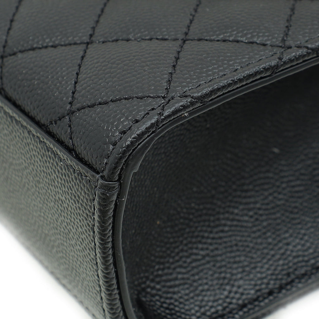 YSL Black Mix Quilted Envelope Medium Shoulder Bag