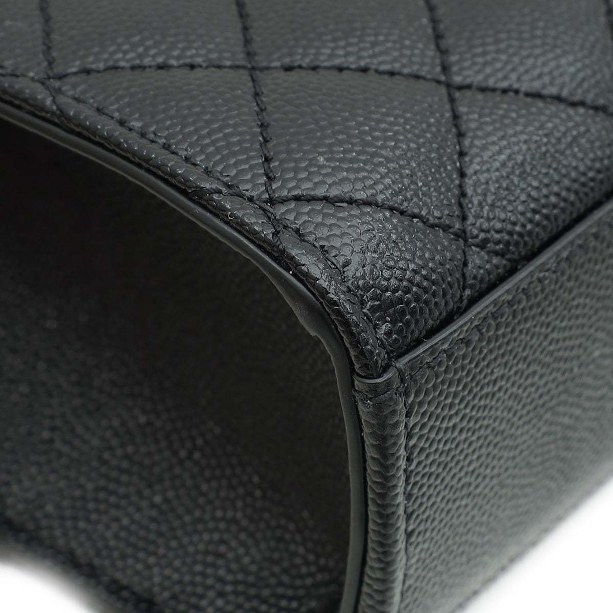 YSL Black Mix Quilted Envelope Medium Shoulder Bag