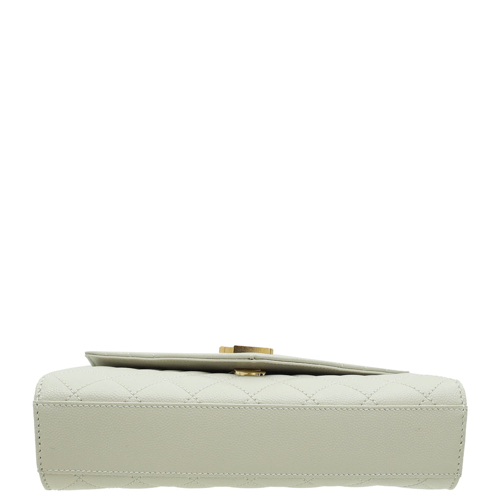 YSL Blanc Vintage Mix Quilted Envelope Small Shoulder Bag