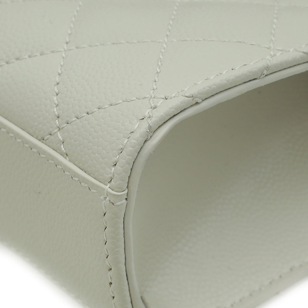 YSL Blanc Vintage Mix Quilted Envelope Small Shoulder Bag