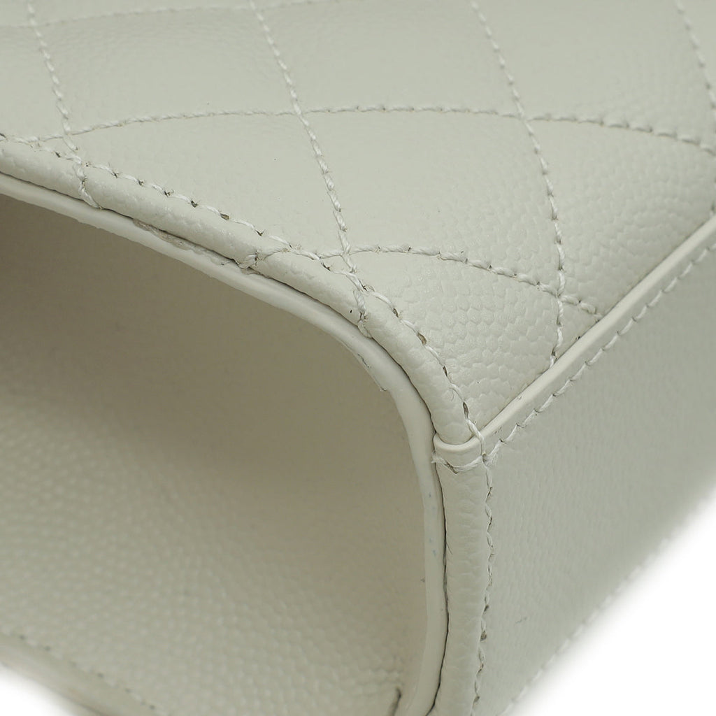 YSL Blanc Vintage Mix Quilted Envelope Small Shoulder Bag