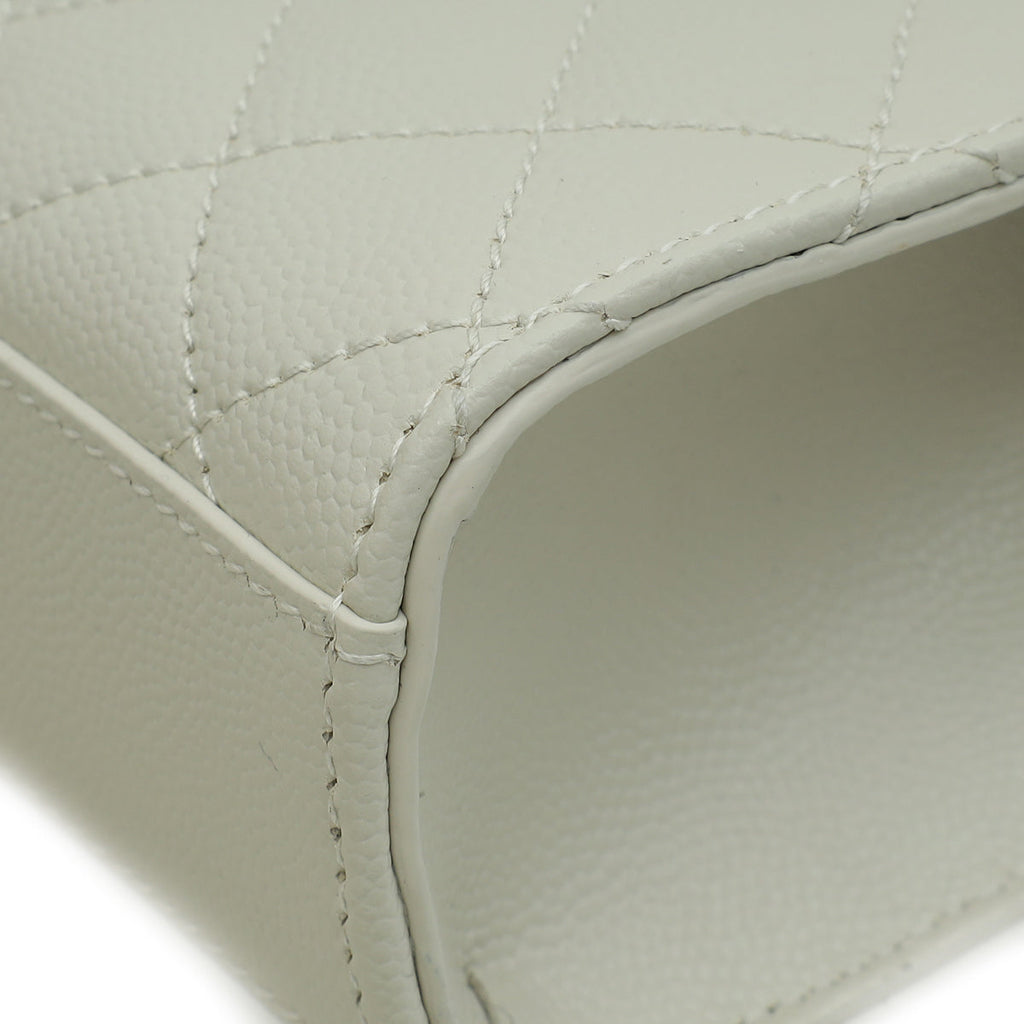 YSL Blanc Vintage Mix Quilted Envelope Small Shoulder Bag
