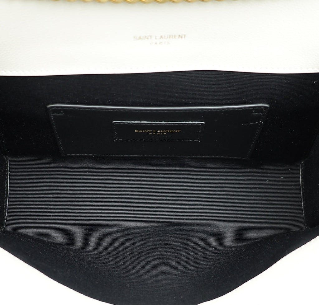 YSL Blanc Vintage Mix Quilted Envelope Small Shoulder Bag