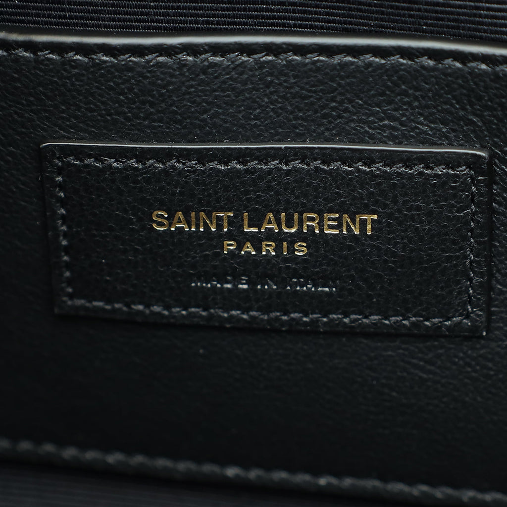 YSL Black Mix Quilted Envelope Small Shoulder Bag
