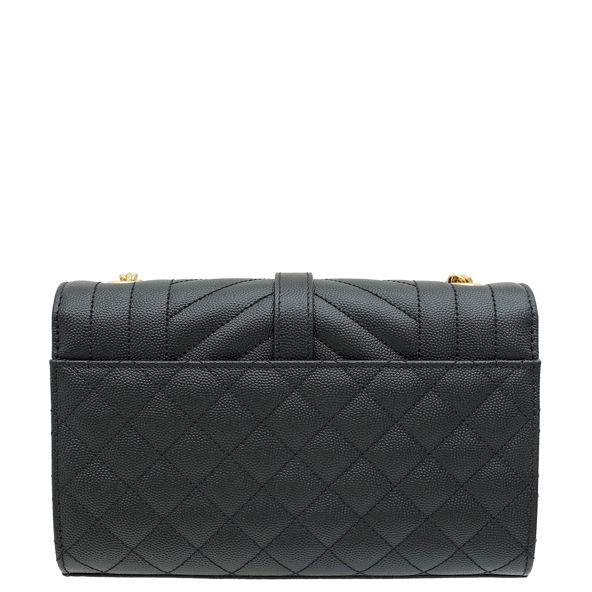 YSL Black Mix Quilted Envelope Small Shoulder Bag