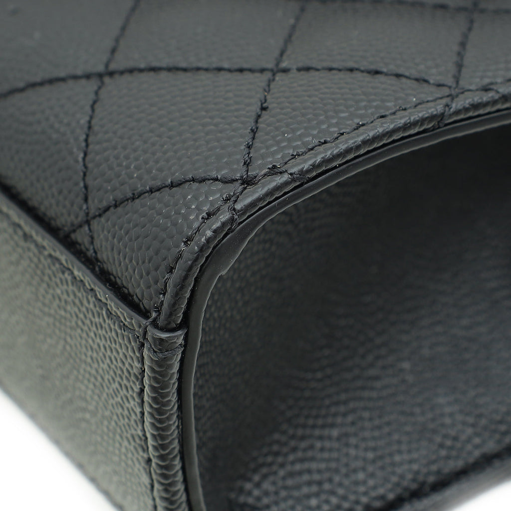 YSL Black Mix Quilted Envelope Small Shoulder Bag