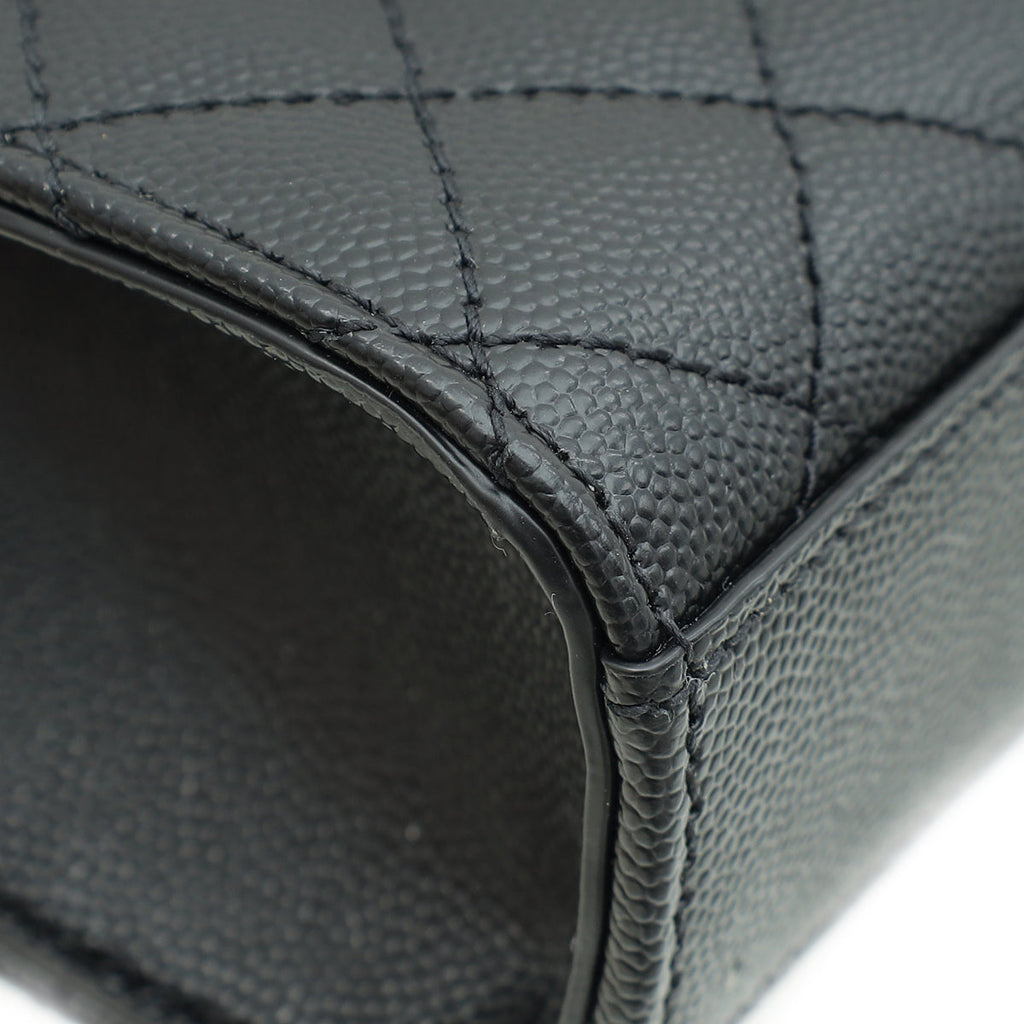 YSL Black Mix Quilted Envelope Small Shoulder Bag