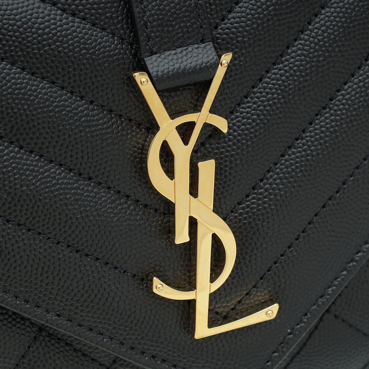 YSL Black Mix Quilted Envelope Small Shoulder Bag