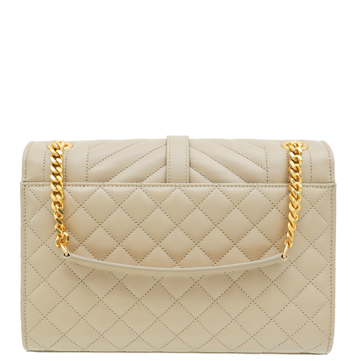 YSL Beige Mix Quilted Envelope Medium Shoulder Bag