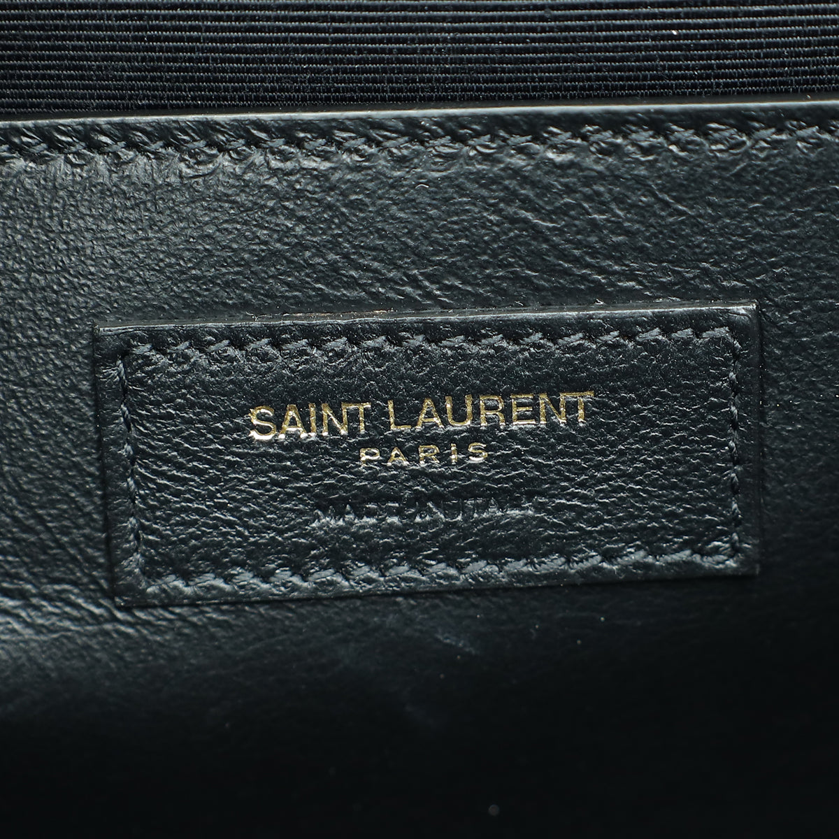 YSL Black Kate Tassel Croco Embossed Medium Bag