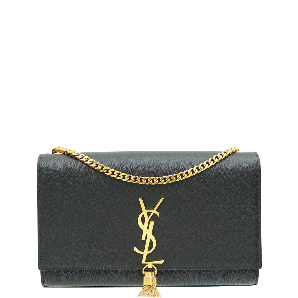 YSL Black Monogram Kate Tassel Medium Shoulder Bag