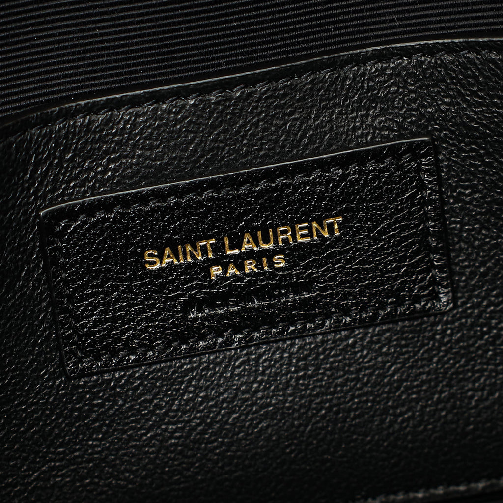 YSL Black Mix Quilted Envelope Small Shoulder Bag
