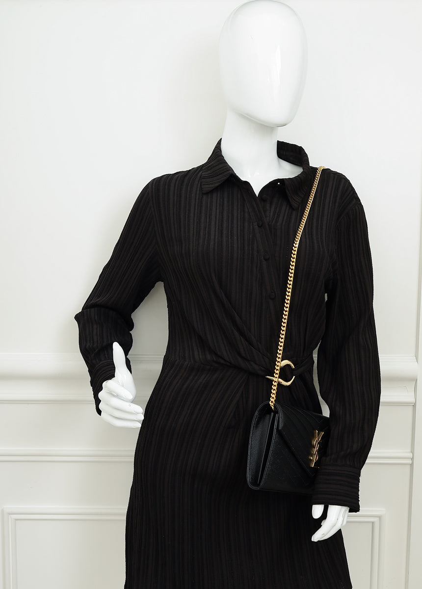 YSL Black Cassandre Envelope Wallet