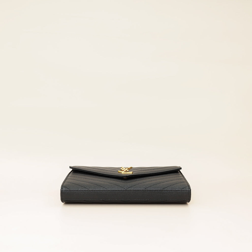 YSL Black Cassandre Envelope Wallet