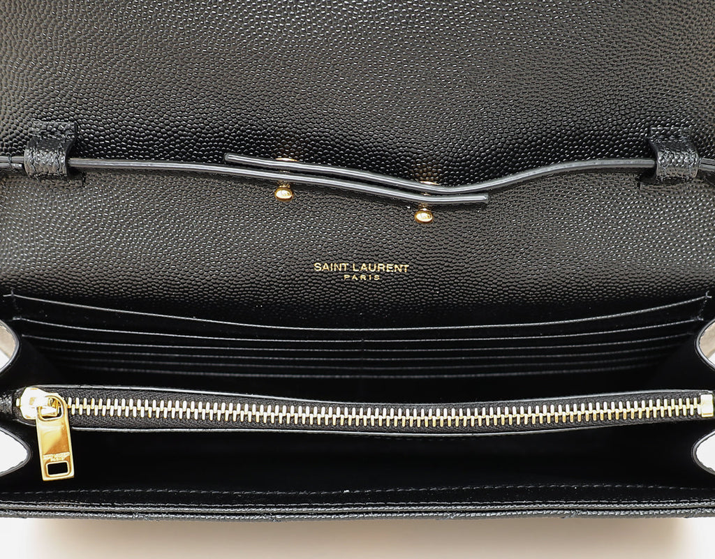 YSL Black Cassandre Envelope Wallet