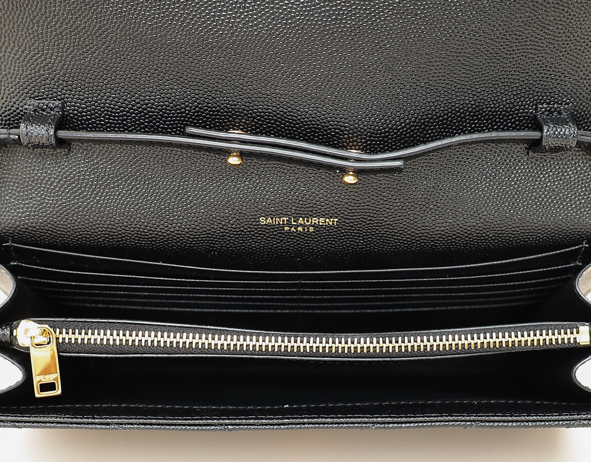 YSL Black Cassandre Envelope Wallet