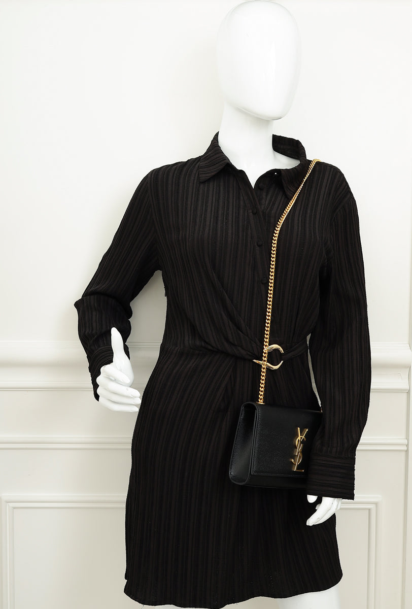 YSL Black Monogram Kate Small Shoulder Bag
