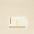 YSL Blanc Vintage Monogram Kate Medium Shoulder Bag