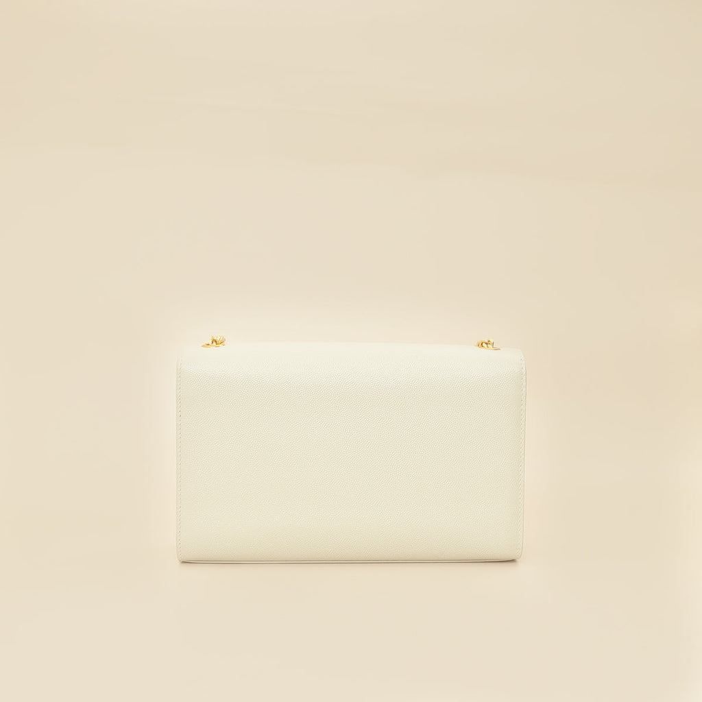 YSL Blanc Vintage Monogram Kate Medium Shoulder Bag