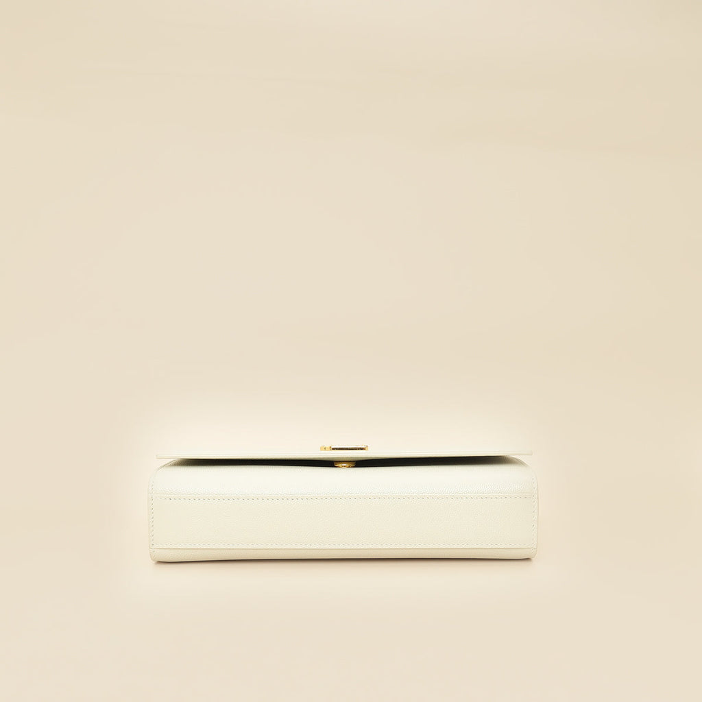YSL Blanc Vintage Monogram Kate Medium Shoulder Bag