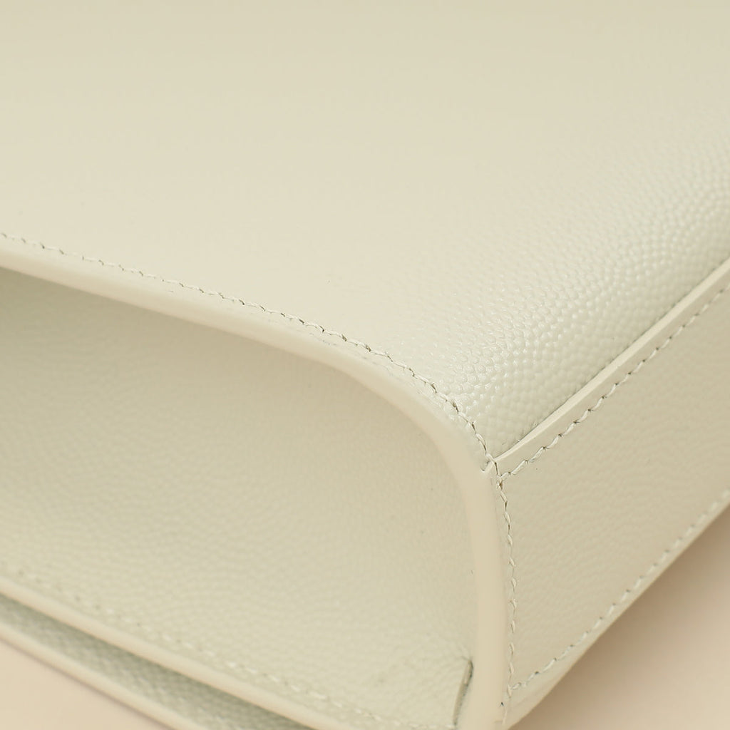 YSL Blanc Vintage Monogram Kate Medium Shoulder Bag
