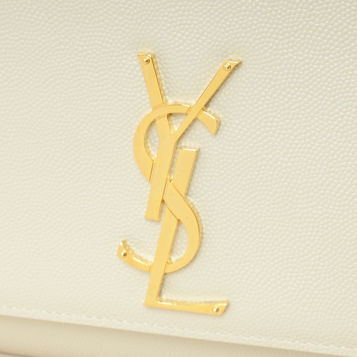YSL Blanc Vintage Monogram Kate Medium Shoulder Bag